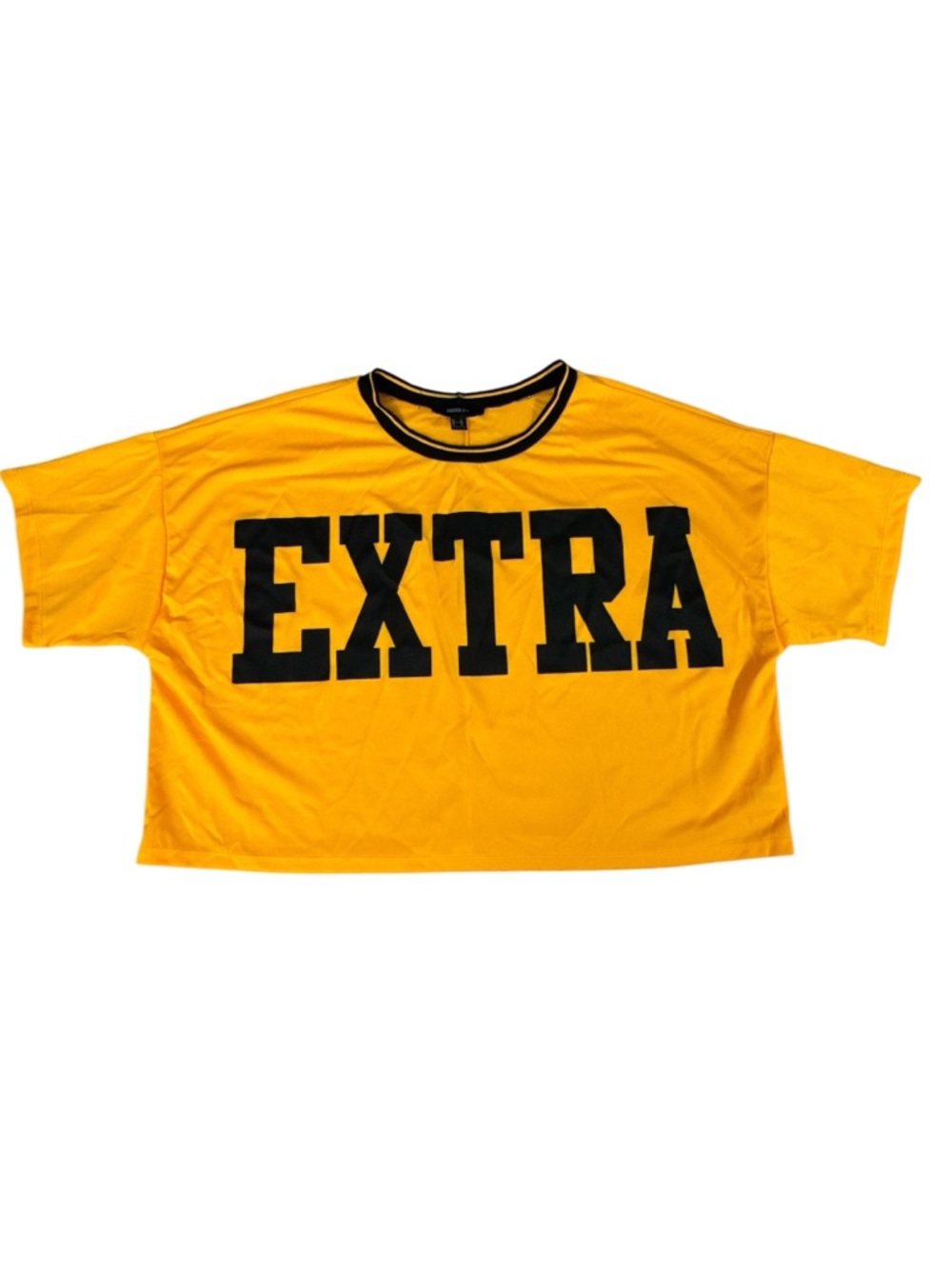 Forever 21 Plus Yellow “EXTRA” Graphic Crop Tee 3X Oversized Streetwear